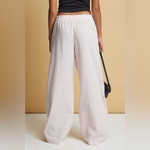 New Beverly And Beck Boxer Pajama Pants Cotton/Linen Blend In White Size S